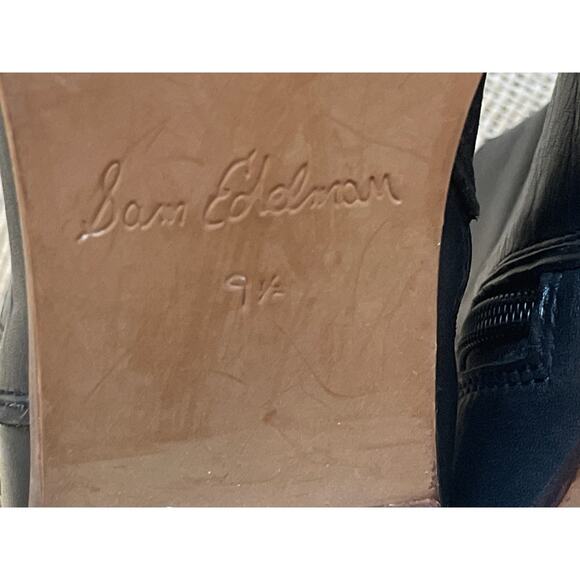 Sam Edelman "Marlene" Black Leather Buckle Round Toe Ankle Booties Size 9.5 M - Picture 9 of 10